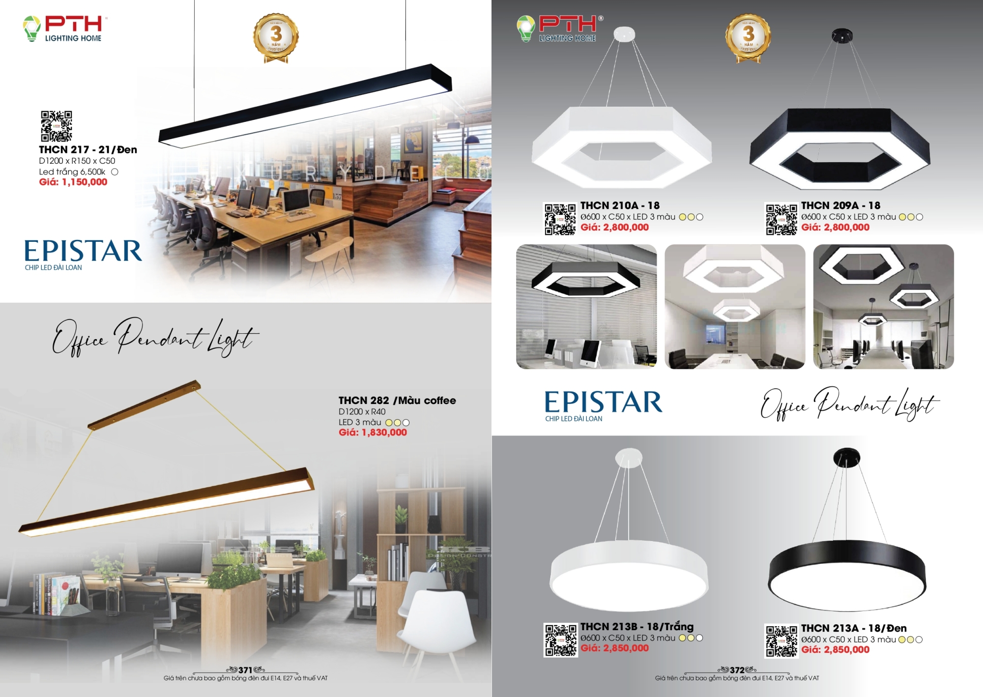 Bảng giá đèn trang trí PTH Lighting Home 2026